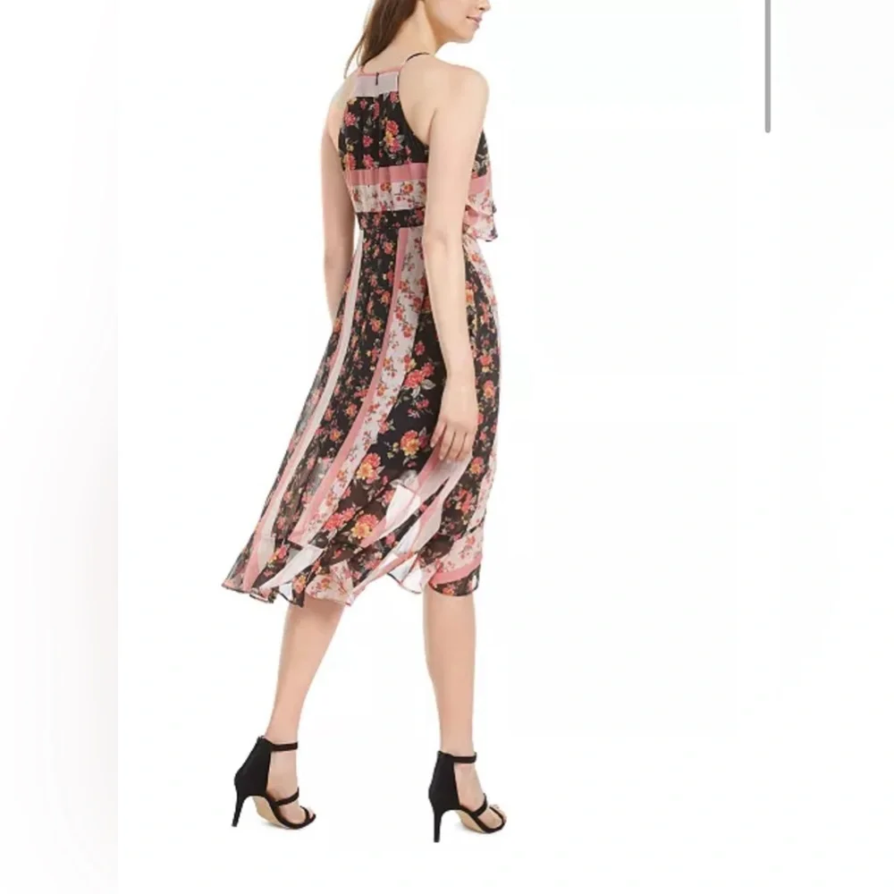 Kensie Mixed-Print High-Low Dress Size 12 - Picture 2 of 10